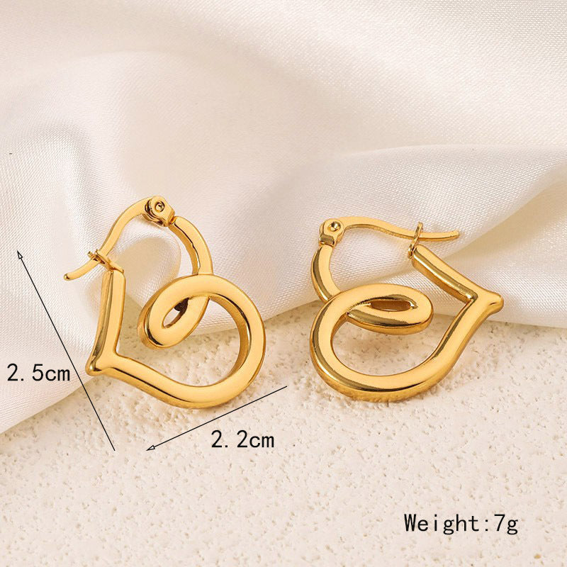 Wholesale Titanium Steel Love Circle Irregular Earrings ACC-ES-RuiX011
