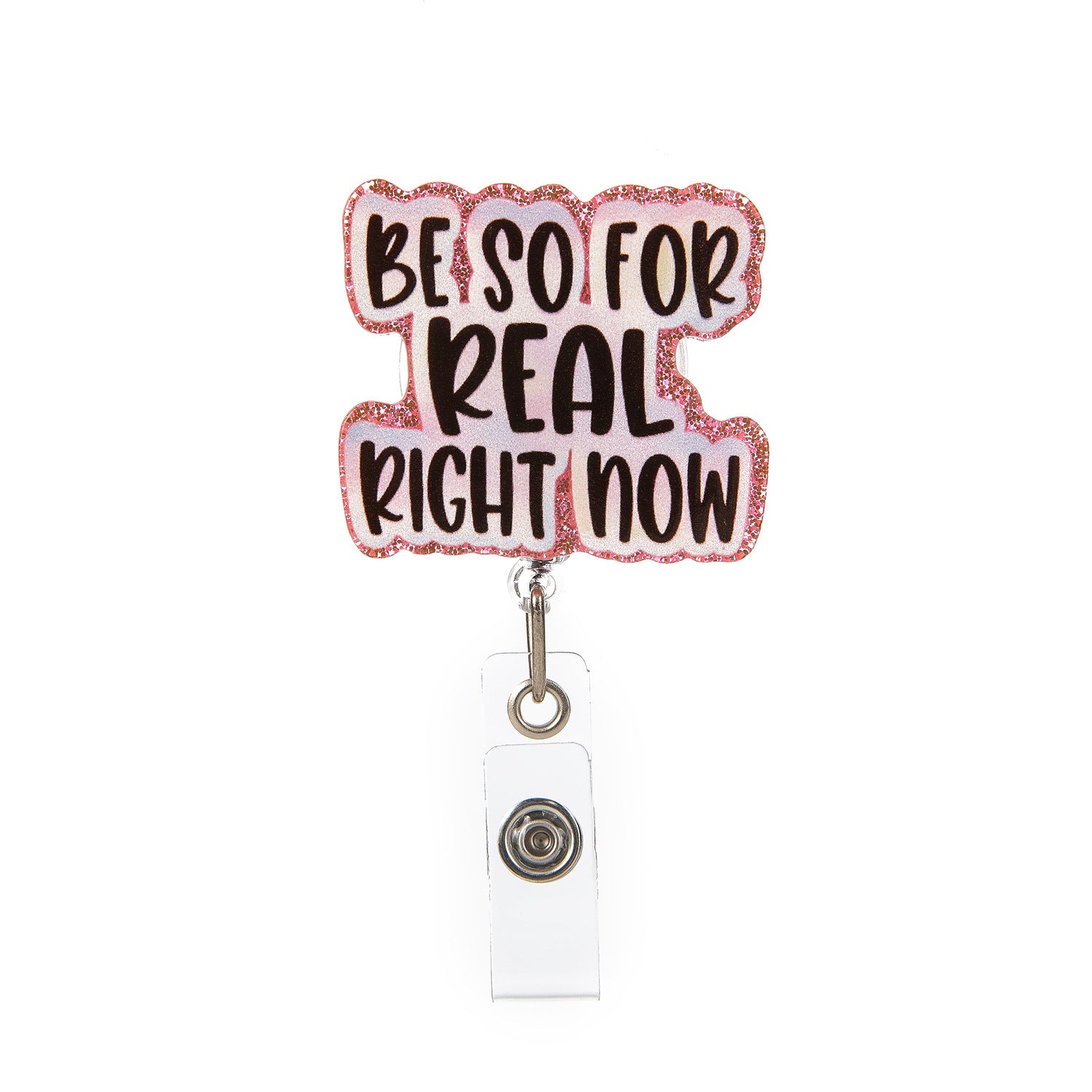 Wholesale Love Romantic Workplace  Acrylic Retractable Rotating Badge Keychain