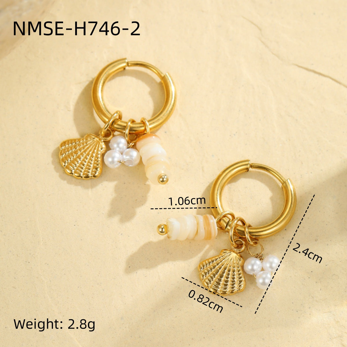 Wholesale  marine elements series starfish stainless steel earrings