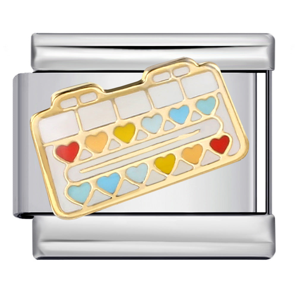 Wholesale 9mm Italian Charm Starter Bracelets DIY square Single Section Creative Stainless Steel Composable Bracelet