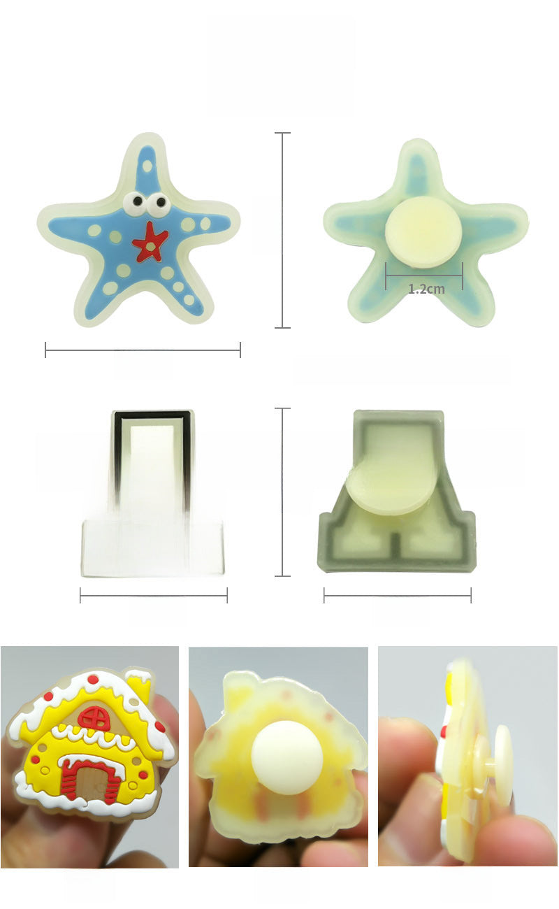 Wholesale 10pcs  Glow in the Dark Rainbow Shoes Accessories Shoes Charms