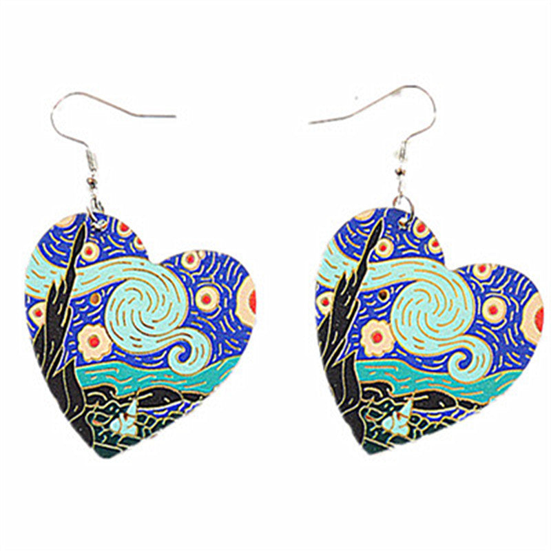 Wholesale Starry Sky Painting Element Earrings Acrylic Earrings ACC-ES-XN012