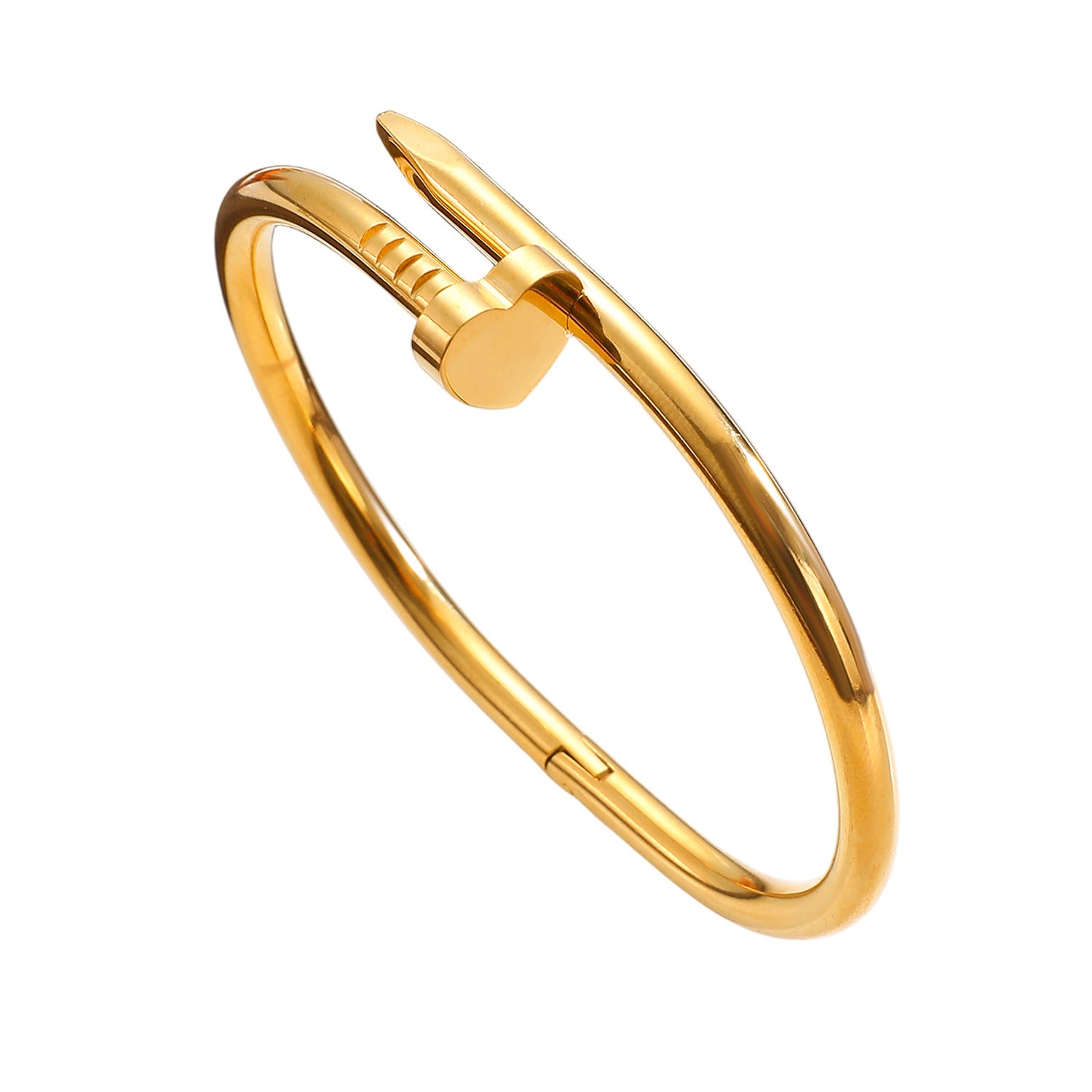 Wholesale Stainless steel gold-plated diamond-encrusted heart-shaped bracelet