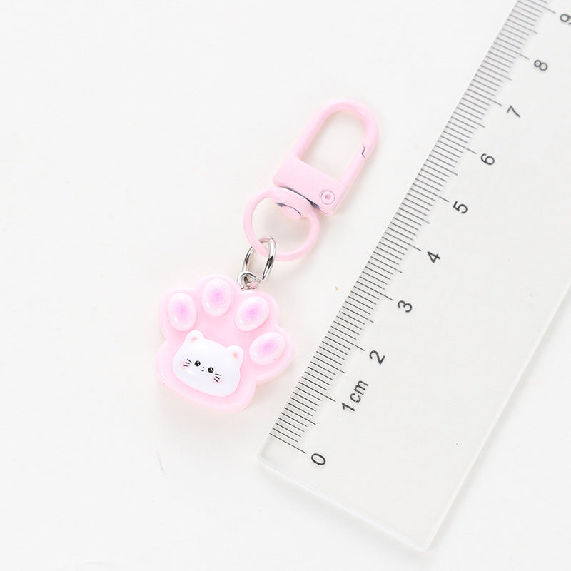 Wholesale Cute shiny cat paw keychain