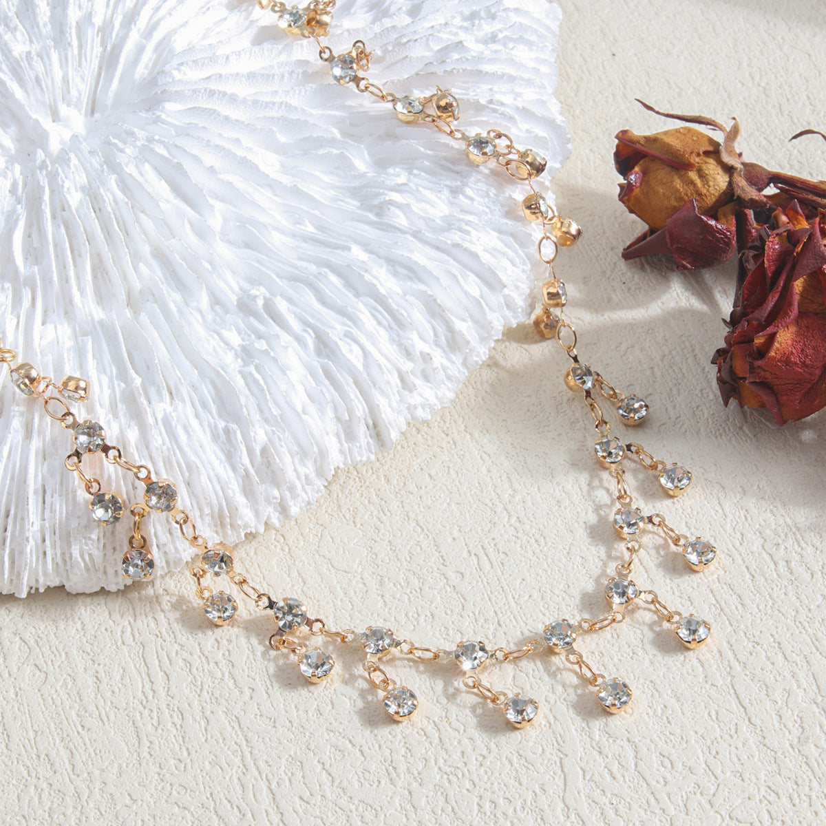 Wholesale Full Diamond Tassel Anklet Bohemian Shiny Rhinestone Ankle