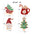Wholesale  drop oil brooch personality Christmas tree Christmas pearl diamond alloy brooch 4 piece set