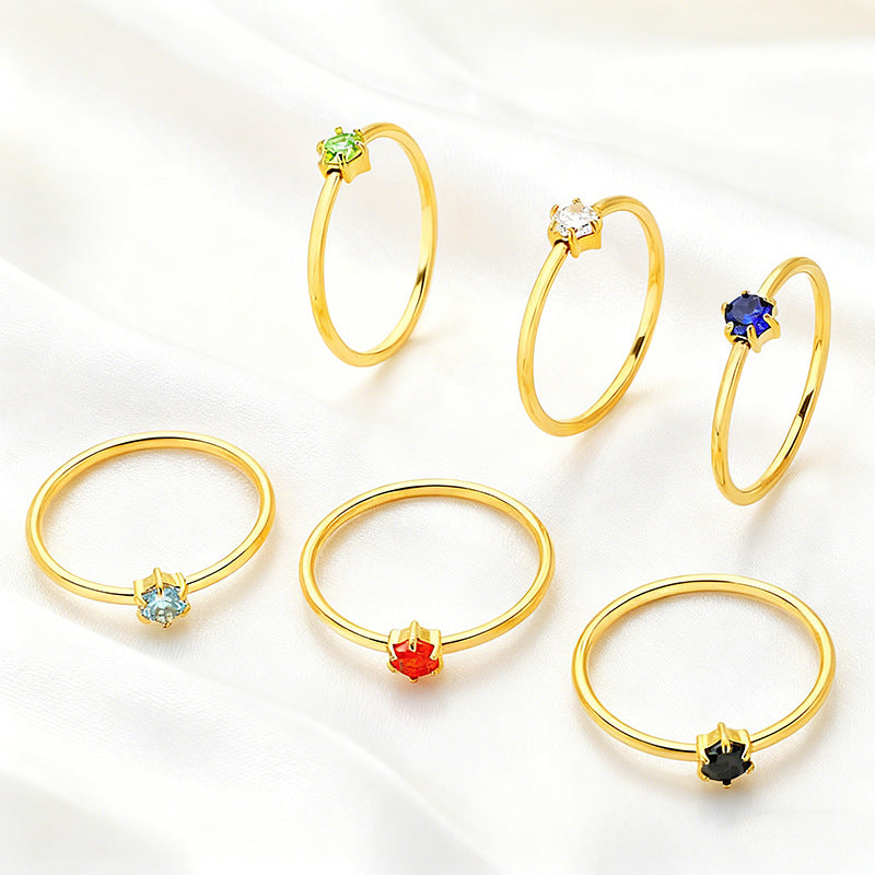 Wholesale 2PCS Steel Titanium Zircon Ring