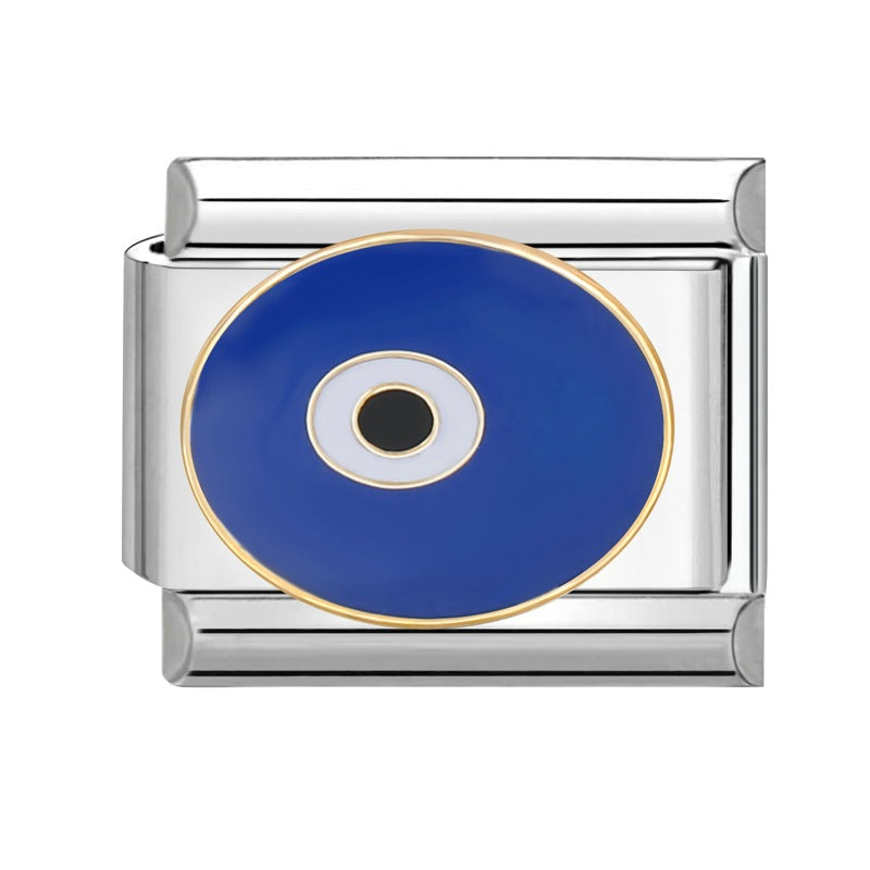 Wholesale Italian Charm Bracelet 9mm DIY Splicing Removable Titanium Steel Blue Series Composable Bracelet