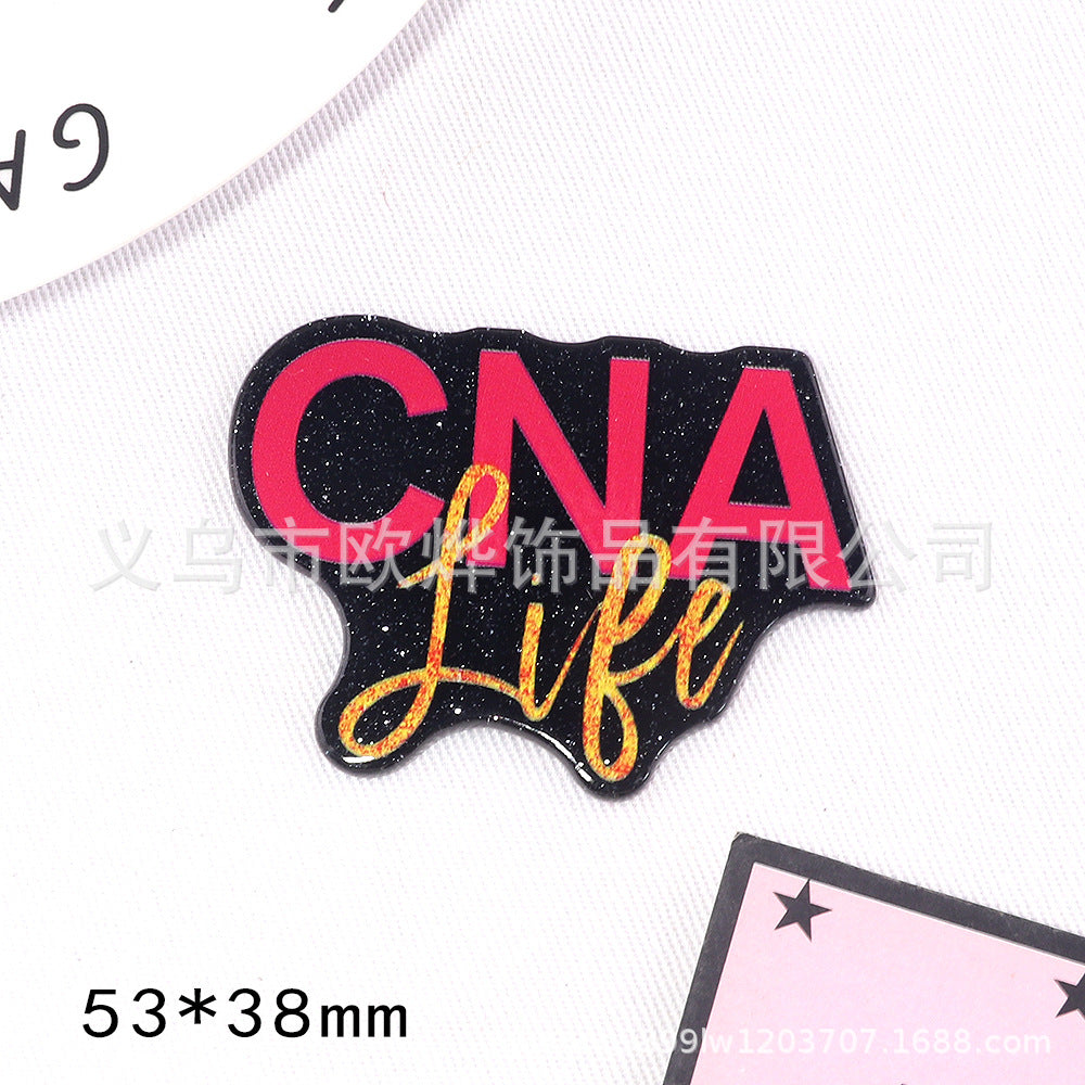 Wholesale 10pcs DIY Flatback cartoon letters cute Acrylic Flatback Badge Reels Retractable Keychain DIY Accessories