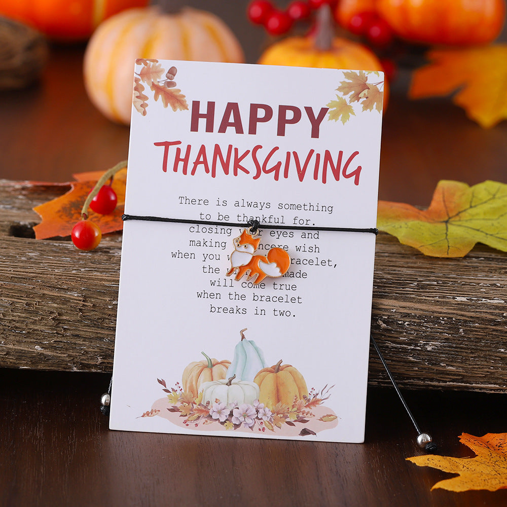 Wholesale Thanksgiving Maple Leaf Turkey Pine Cone Bracelet