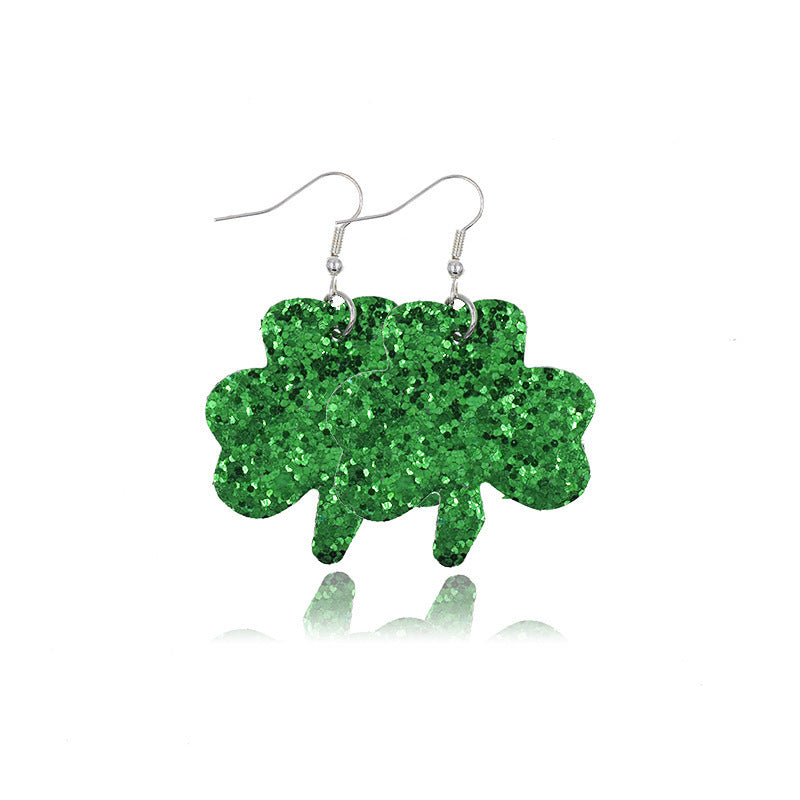 Wholesale St. Patrick's Day Leather Earrings