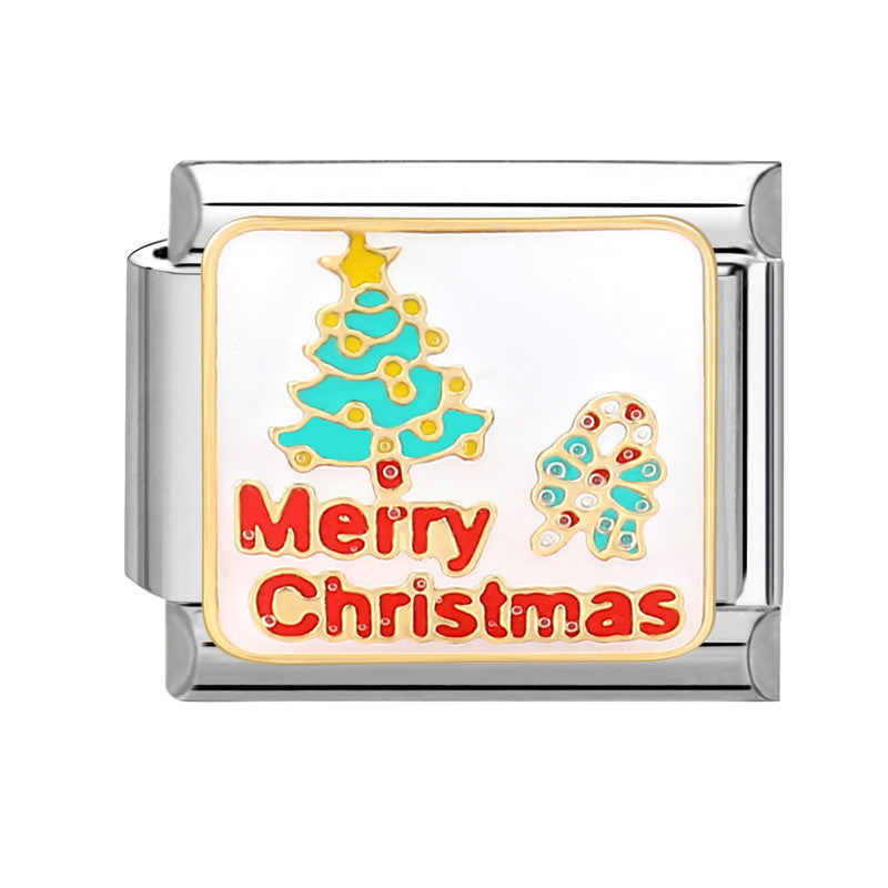 Wholesale Italian Charm Bracelet 9mm DIY Splicing Christmas Stainless Steel Composable Bracelet