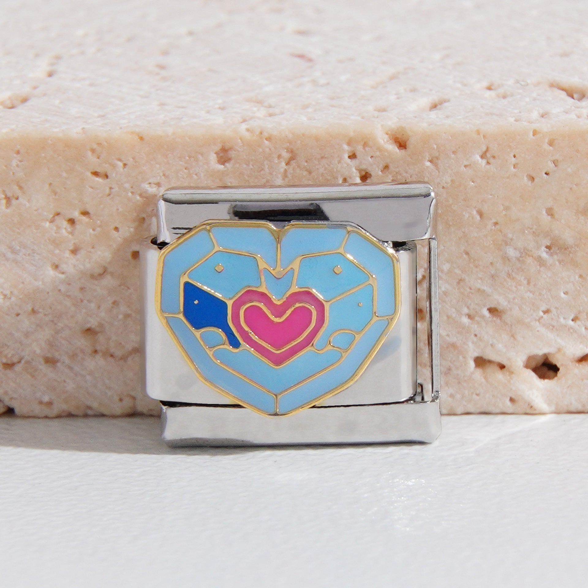 Wholesale Italian Charm Bracelet 9mm DIY Splicing Heart Stainless Steel Composable Bracelet