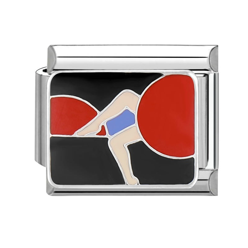 Wholesale Italian modular handmade rainbow heart  DIY Composable Bracelet Charms DIY Bracelets