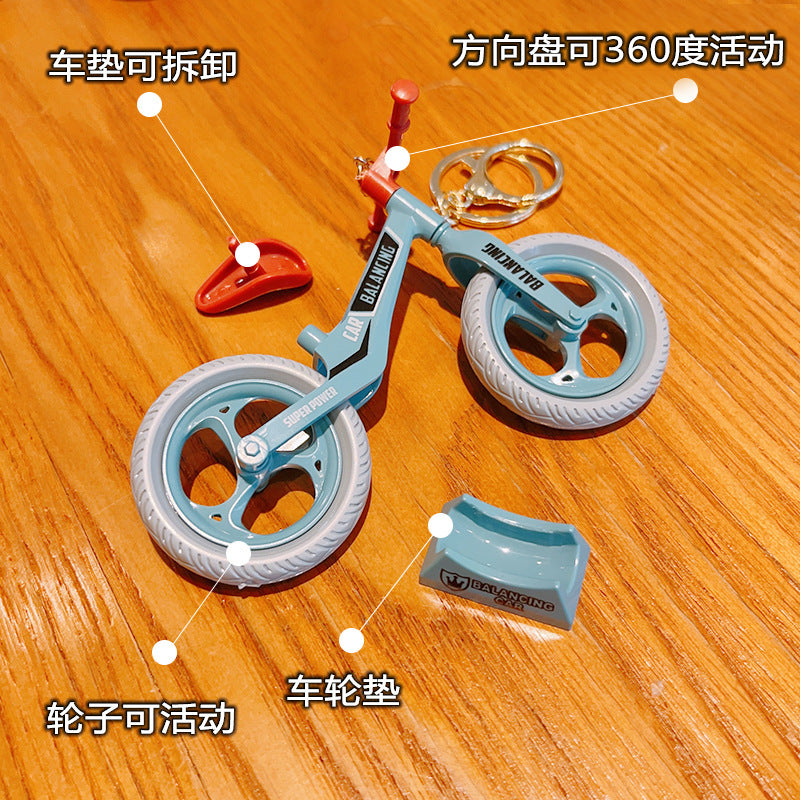 Wholesale Plastic Bicycle Keychain Decorative Car Key Accessory Creative Movable Bike Design
