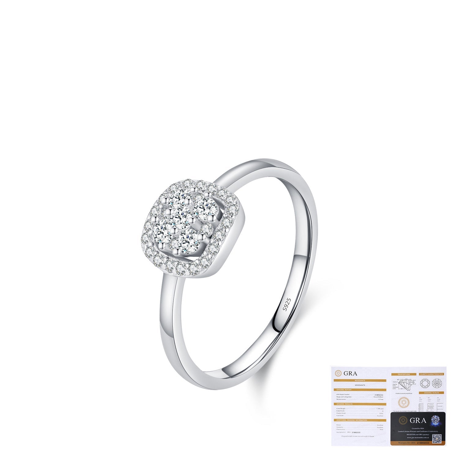 Wholesale Diamond S925 Sterling Silver Super Flash Full Diamond Ring