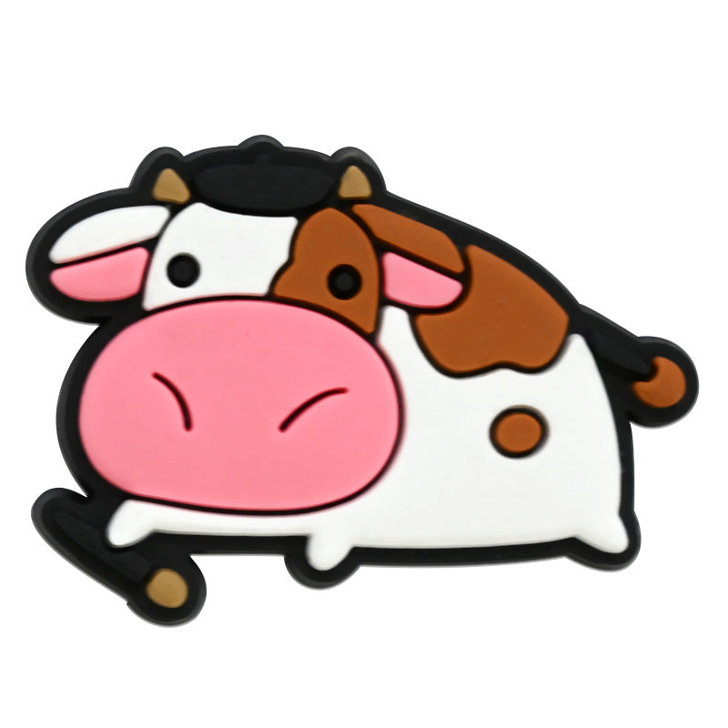 Random 100pcs Cute Cow PVC Soft Rubber Shoe Buckle Decoration ACC-SC-RYY067