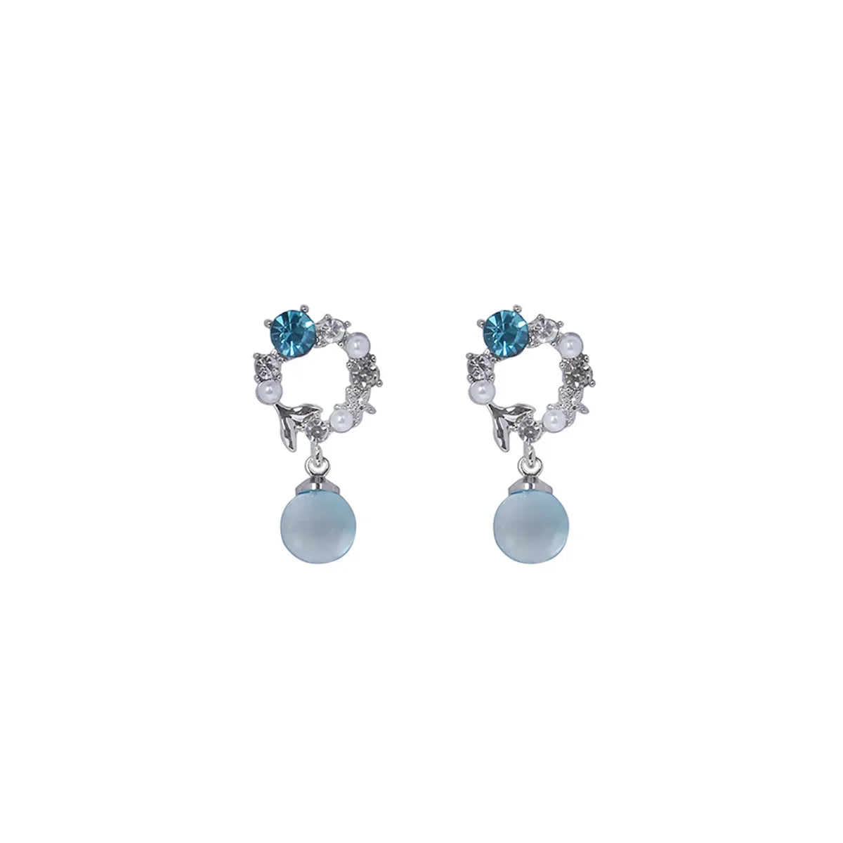 Wholesale Diamond-encrusted Mermaid Pearl Earrings