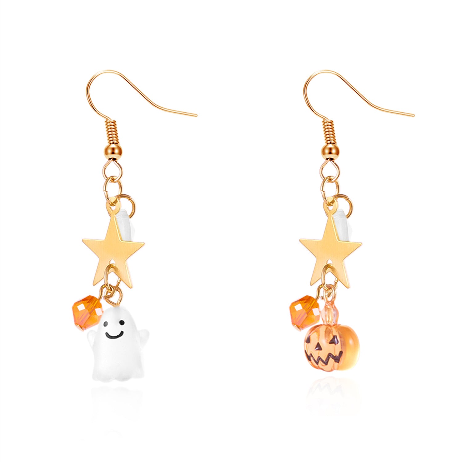 Wholesale  resin earrings star moon ghost pumpkin skull cute earrings