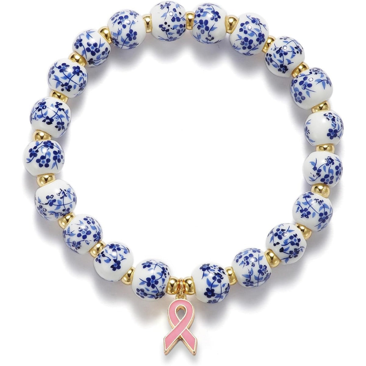 Wholesale  Beaded Ribbon Charm Bracelet