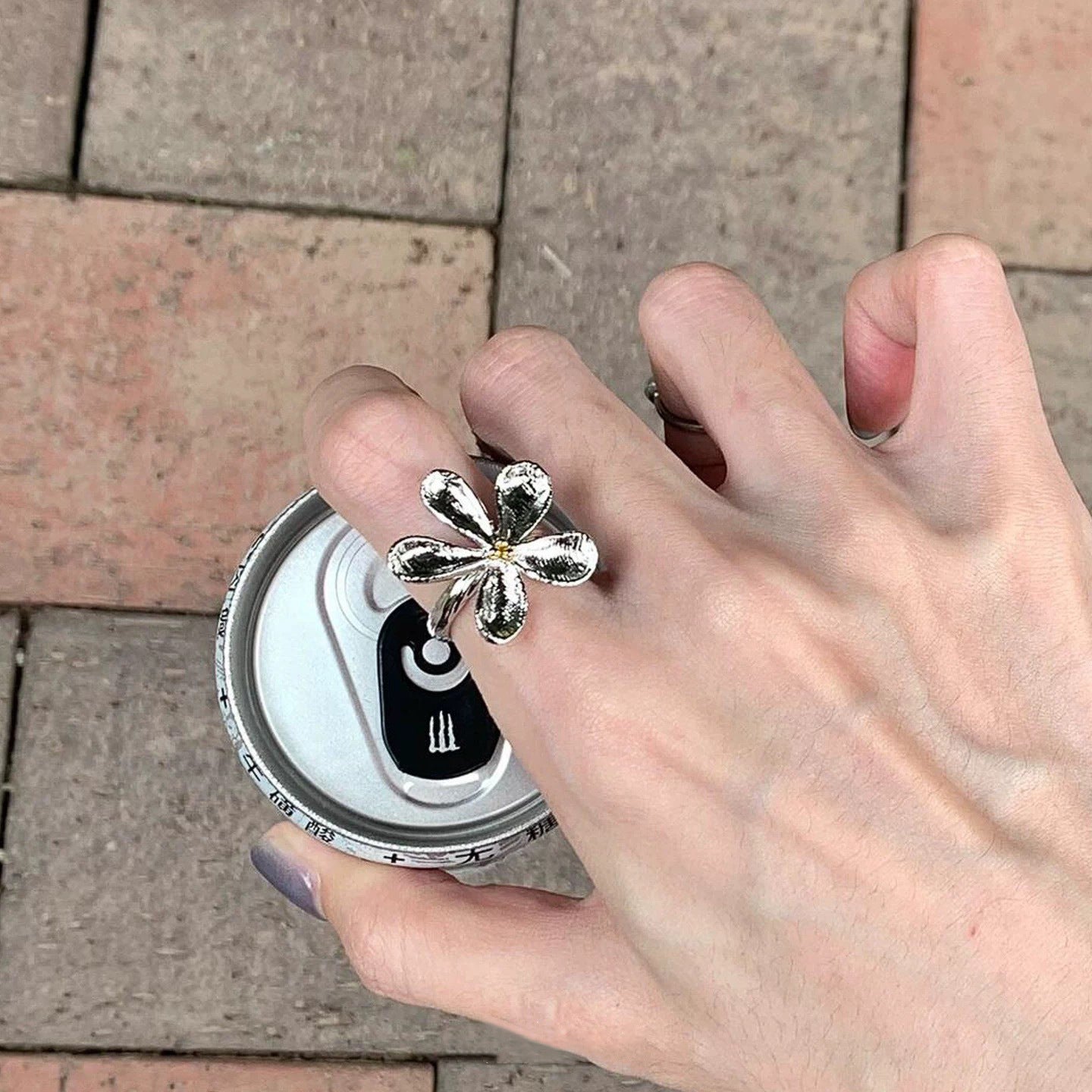 Wholesale Camellia Girlfriend Adjustable Ring