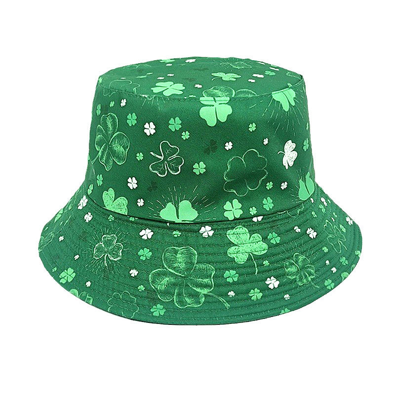 Wholesale Four Leaf Clover Print Bucket Hat ACC-HT-ShunMa017