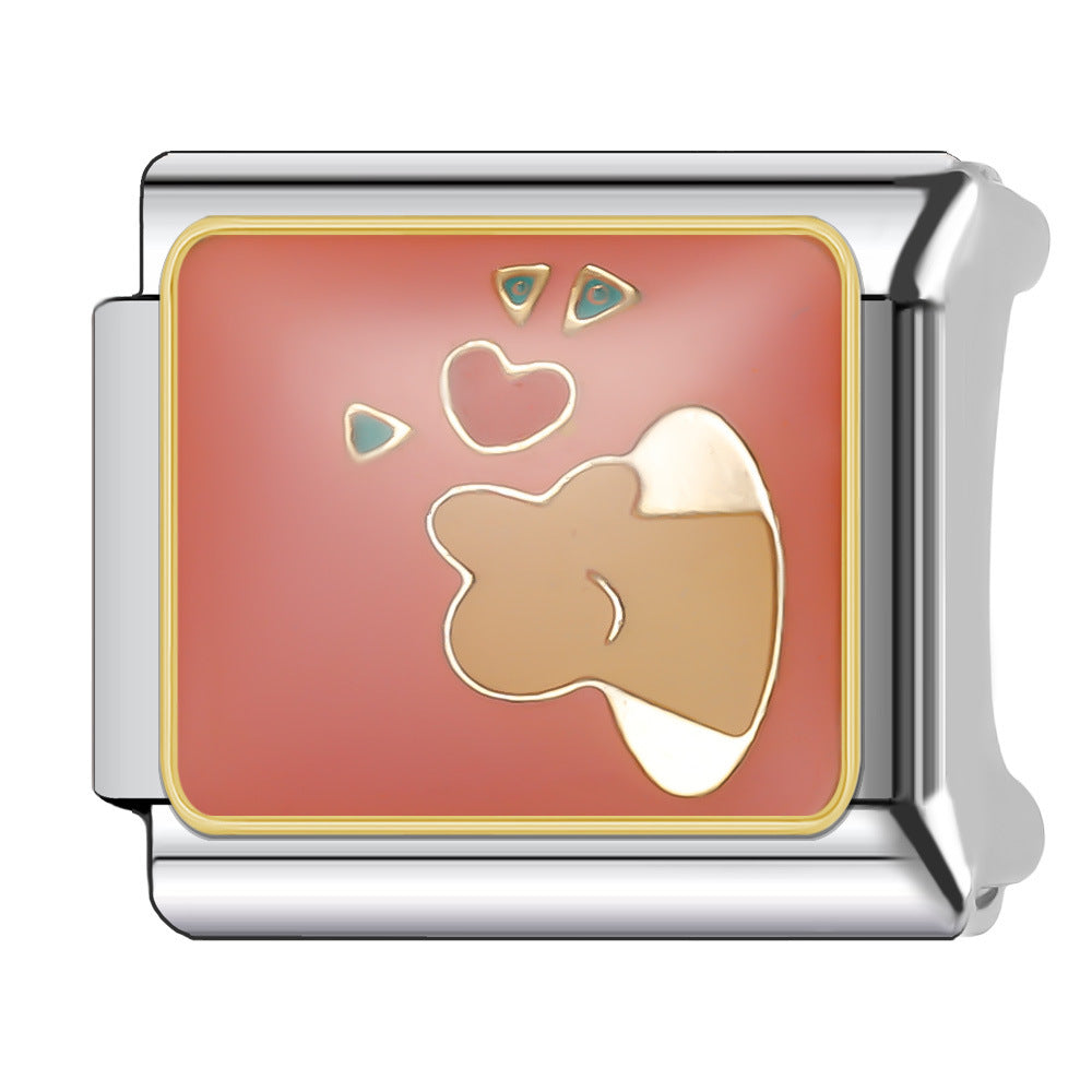 Wholesale Italian Charm Bracelet 9mm DIY Splicing Princess Couple Series Stainless Steel Composable Bracelet