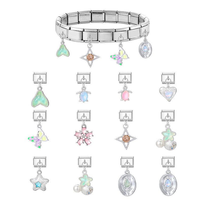 Wholesale 9mm Italian Charm Starter Bracelets DIY Pendant Style Stainless Steel Composable Bracelet