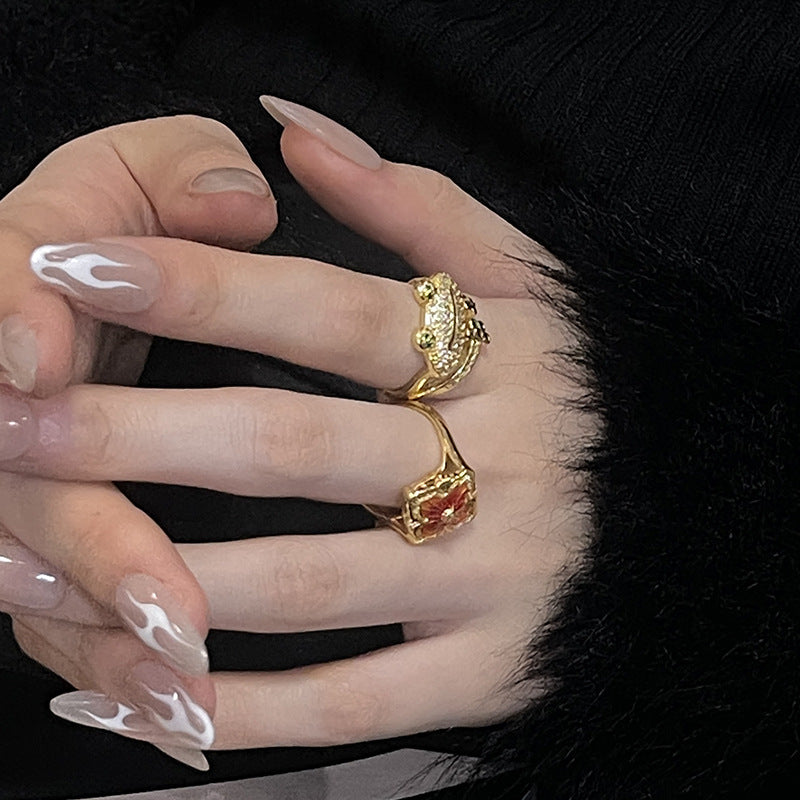 Wholesale Brati Woven Gold Carved Retro Hollow Pattern Open Ring Adjustable Rings ACC-RS-JiuHao007