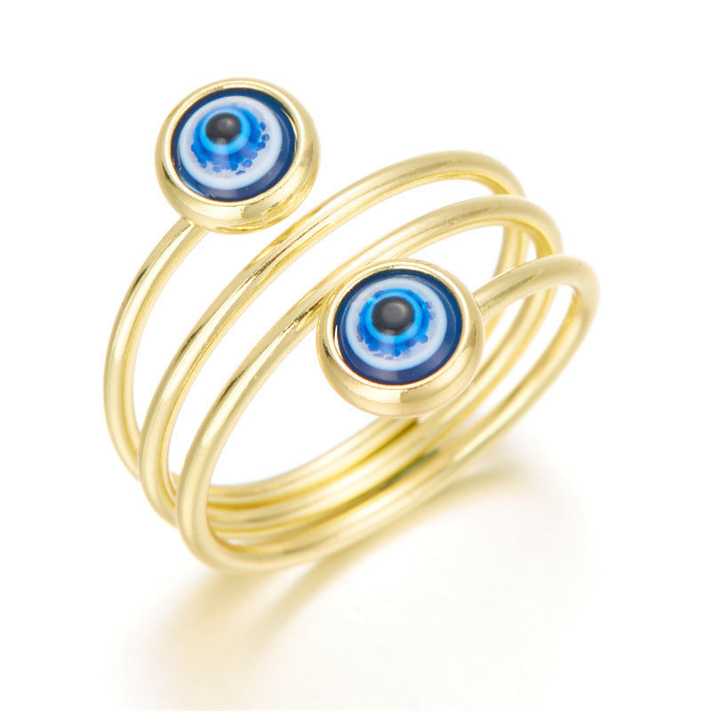 Wholesale Turkish Blue Eye Devil' s Eye Adjustable Ring