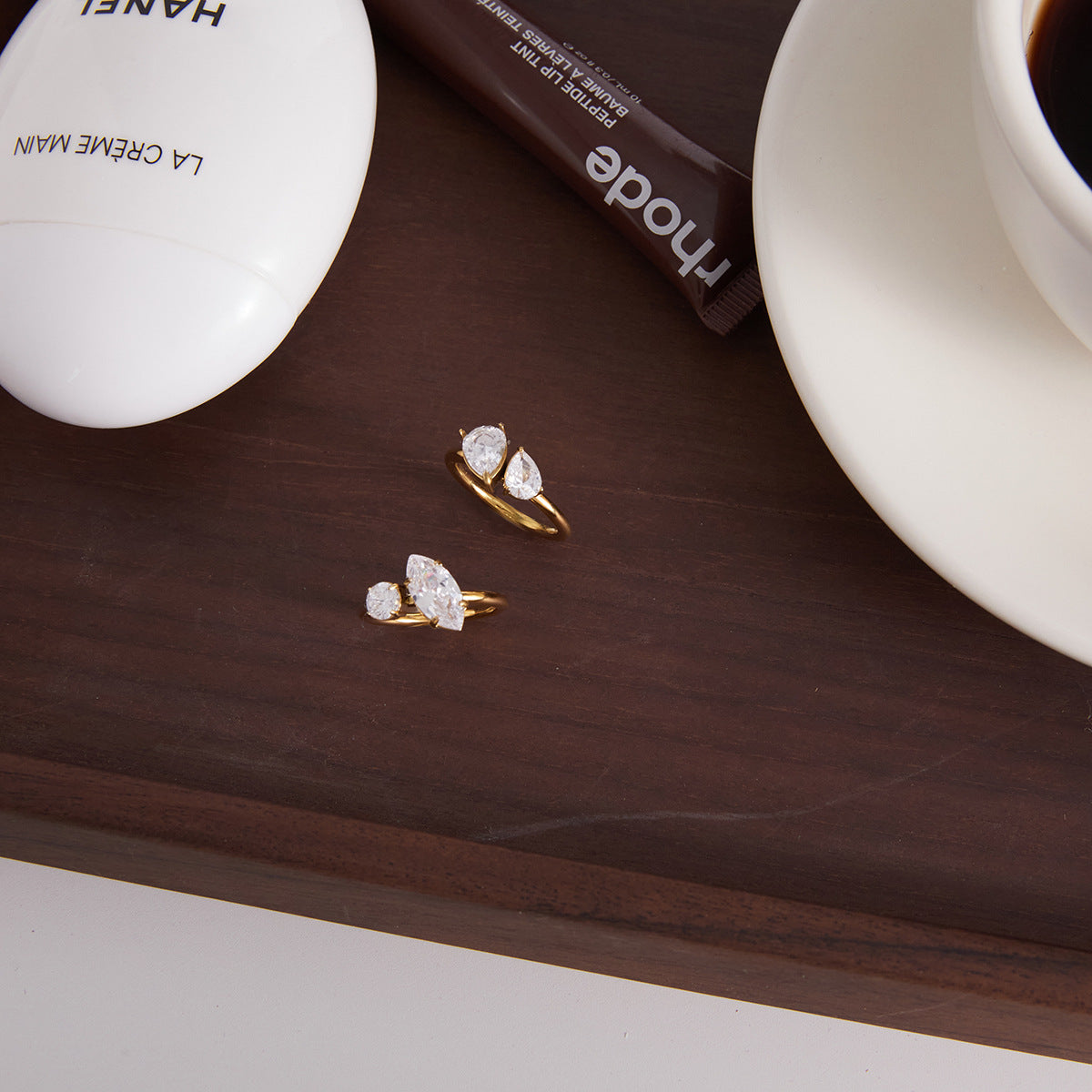 Wholesale Stainless steel rhinestone ring