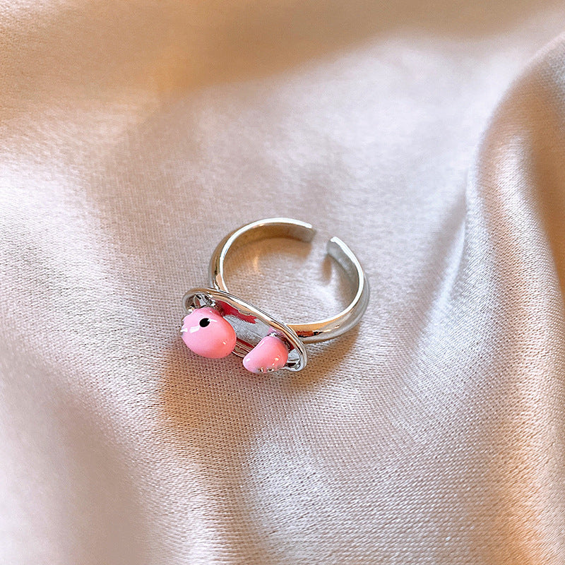 Wholesale Oil Drop Zircon Butterfly Pearl Ring ACC-RS-Huiih002