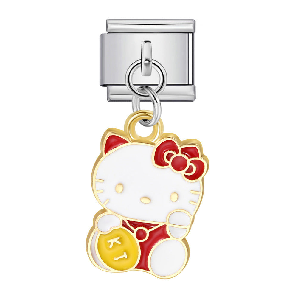 Wholesale Italian Charm Bracelet 9mm DIY Cute silver pendant  Creative Stainless Steel Composable Bracelet