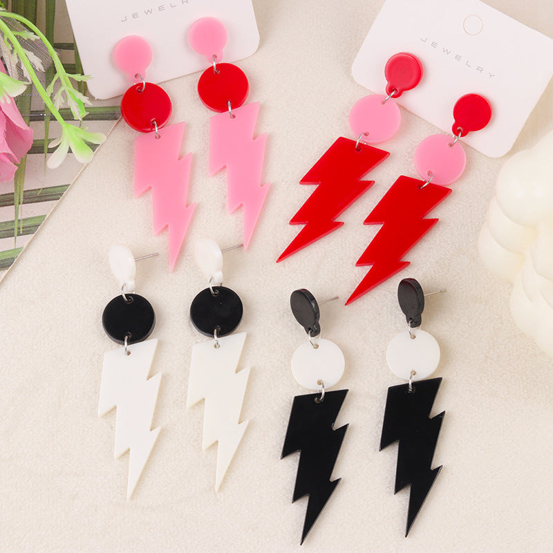 Wholesale  contrast color personality acrylic earrings