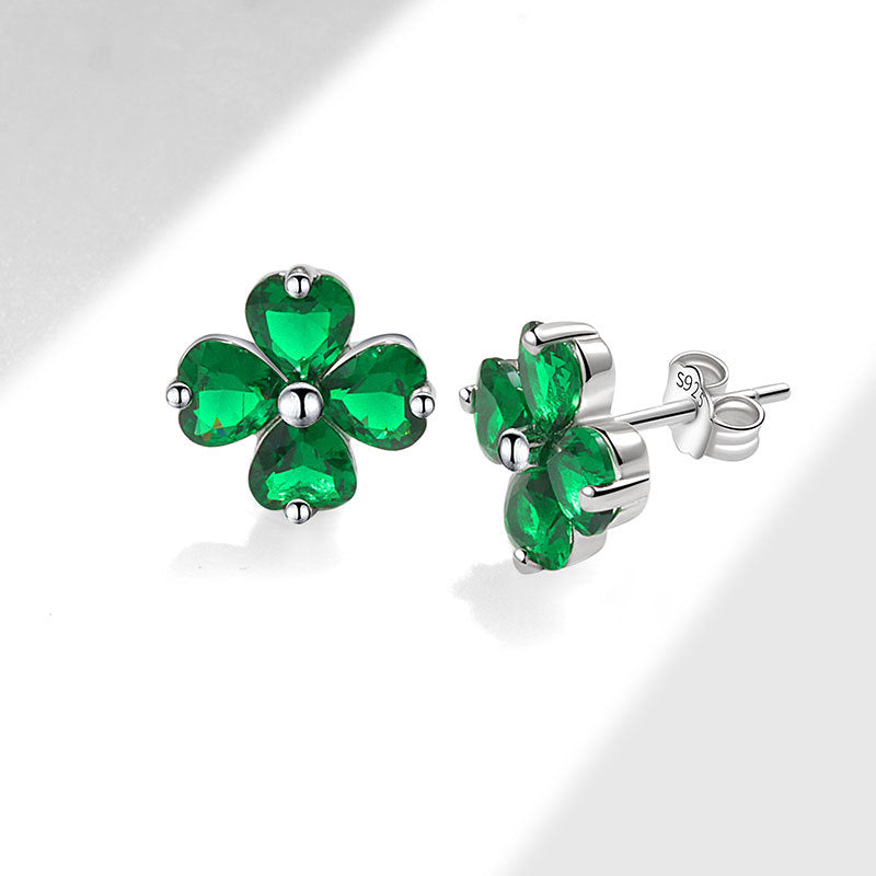 Wholesale Love Heart Four-Leaf Clover S925 Sterling Silver Clavicle Chain with Zircon – Fashion Accessory for Women