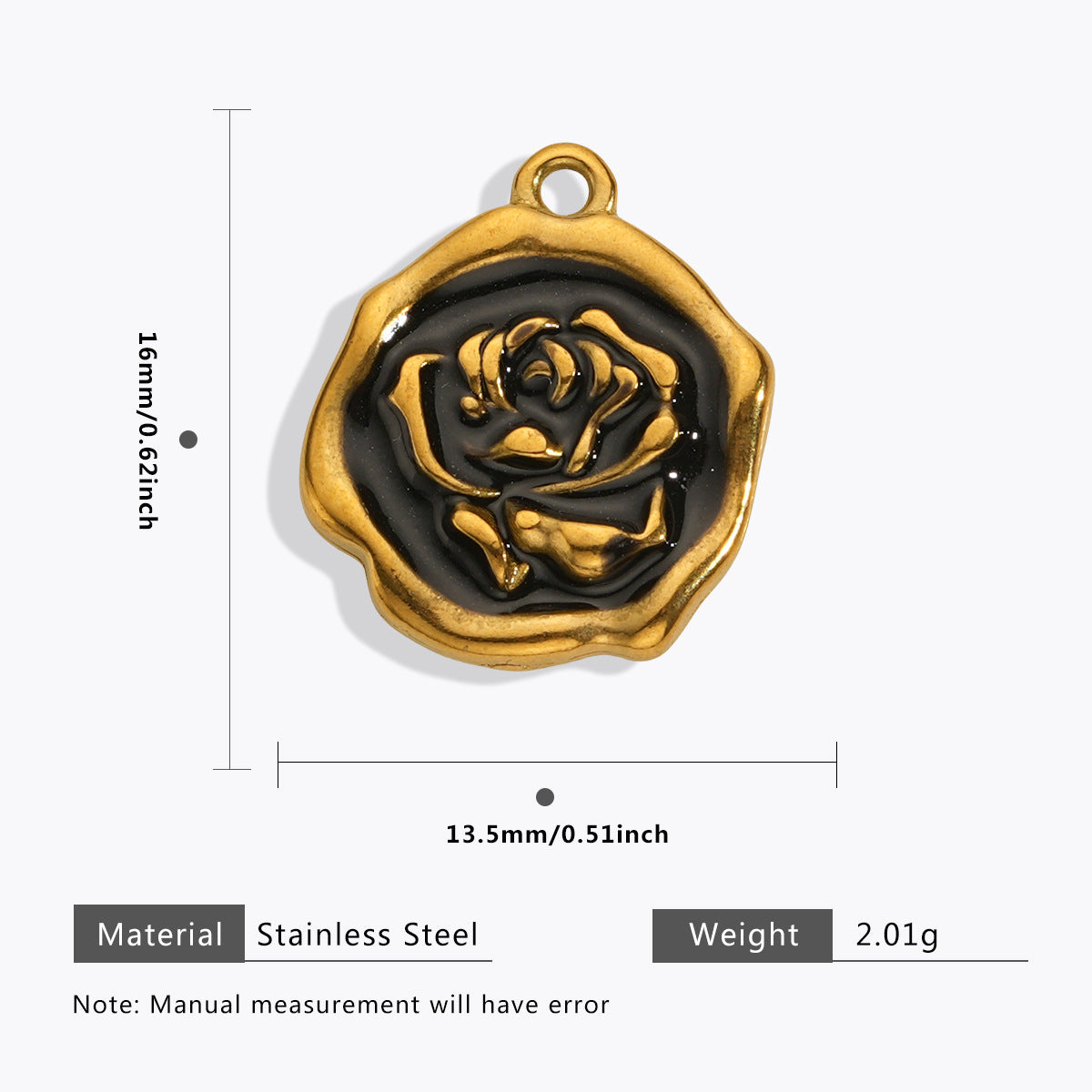 Wholesale 5pcs Stainless steel 18K vacuum plating color  flower pendant