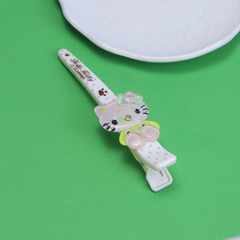 Wholesale Resin Clover Cat Hair Clip Cute Cartoon Duckbill Hair Clip Fashion Accessory Gift For Boutique Resale