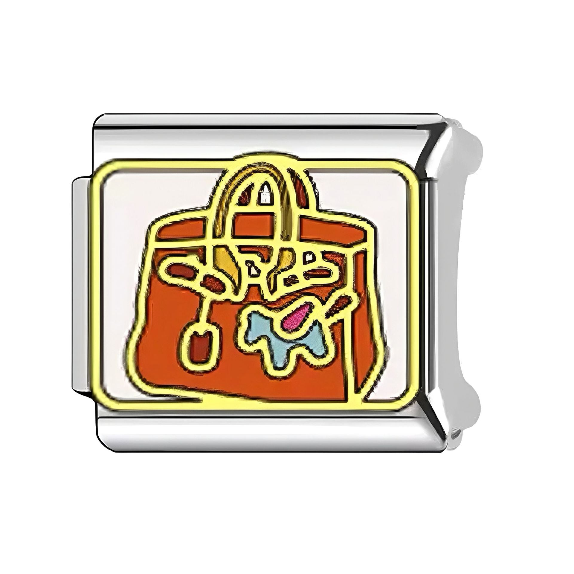 Wholesale Italian Charm Bracelet 9mm DIY Splicing Fashion Bag Pattern Stainless Steel Composable Bracelet