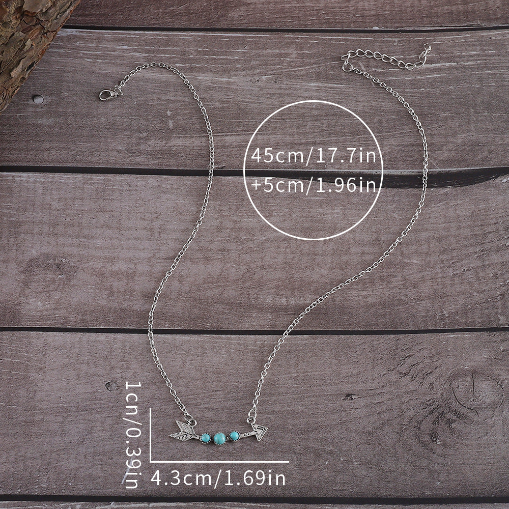 Wholesale Bohemian Style Golden Arrow Turquoise Necklace