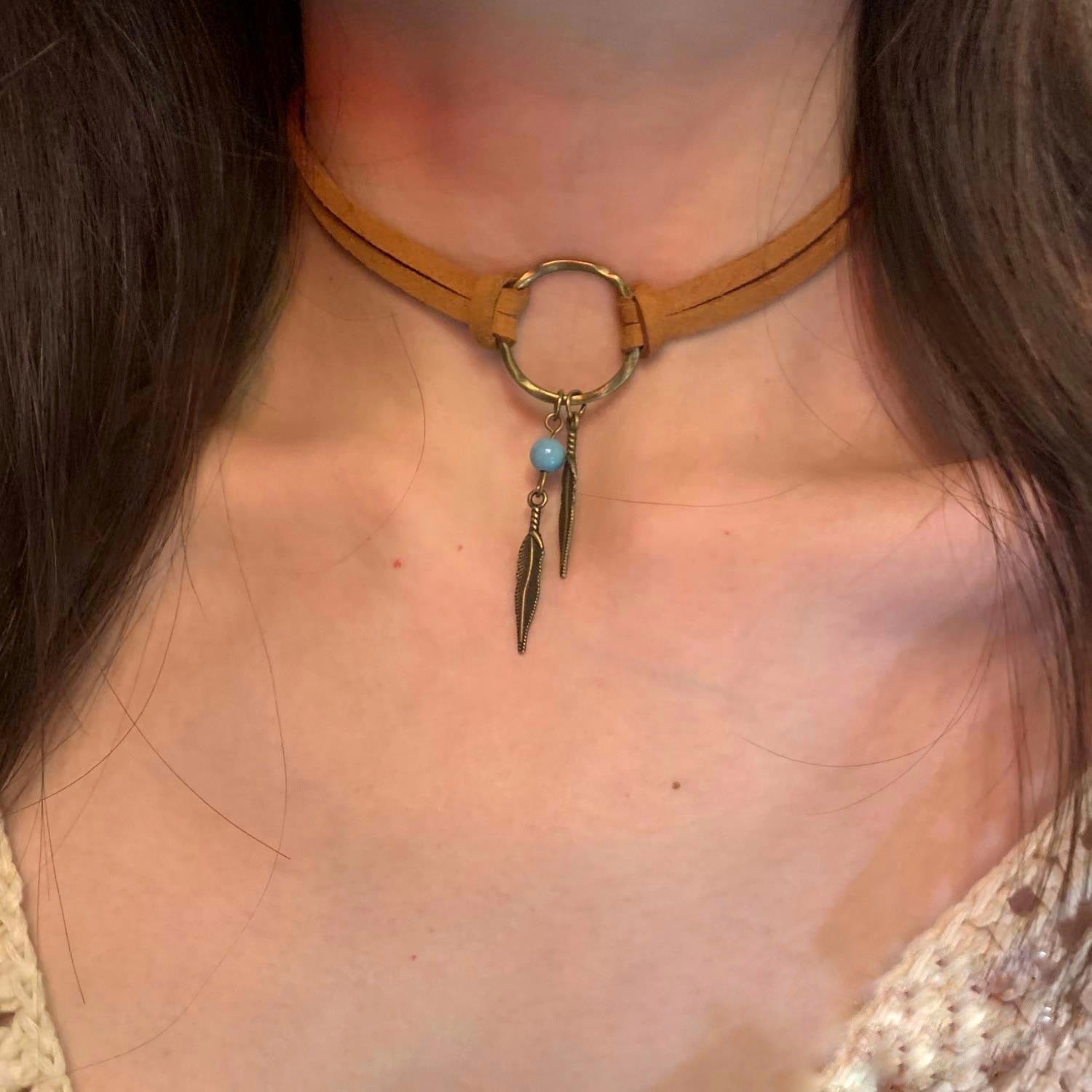 Wholesale Homemade Bohemian Style Leaf Turquoise Necklace