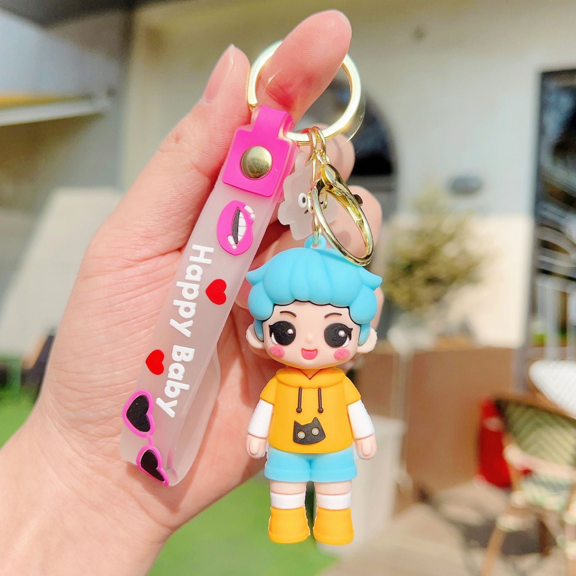 Wholesale Creative Keychain Cartoon Fashion Boy Girls Eco-Friendly PVC Keychain ACC-KC-WenChuan003
