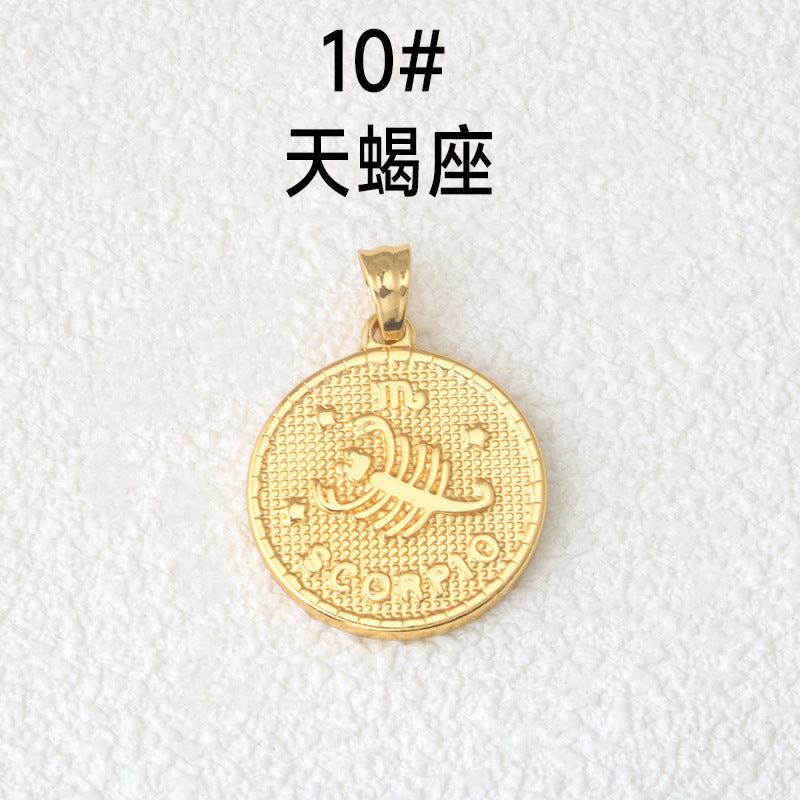 Wholesale Stainless Steel Gold Twelve Contion Pendant