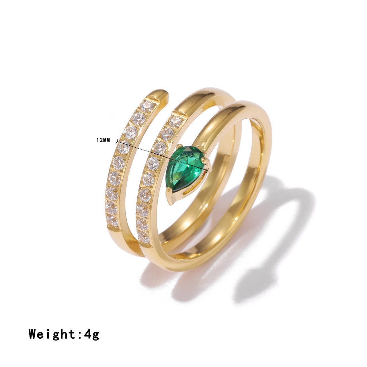 Wholesale Diamond-Set Coiled Snake Ring