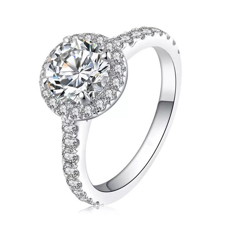 Wholesale Classic Round Square Zirconia Moissanite Ring Rhinestone Rings ACC-RS-JRD003