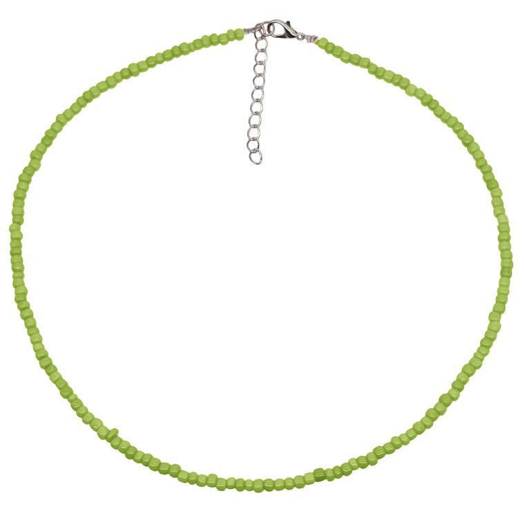 Wholesale  handmade beaded colorful rice bead necklace