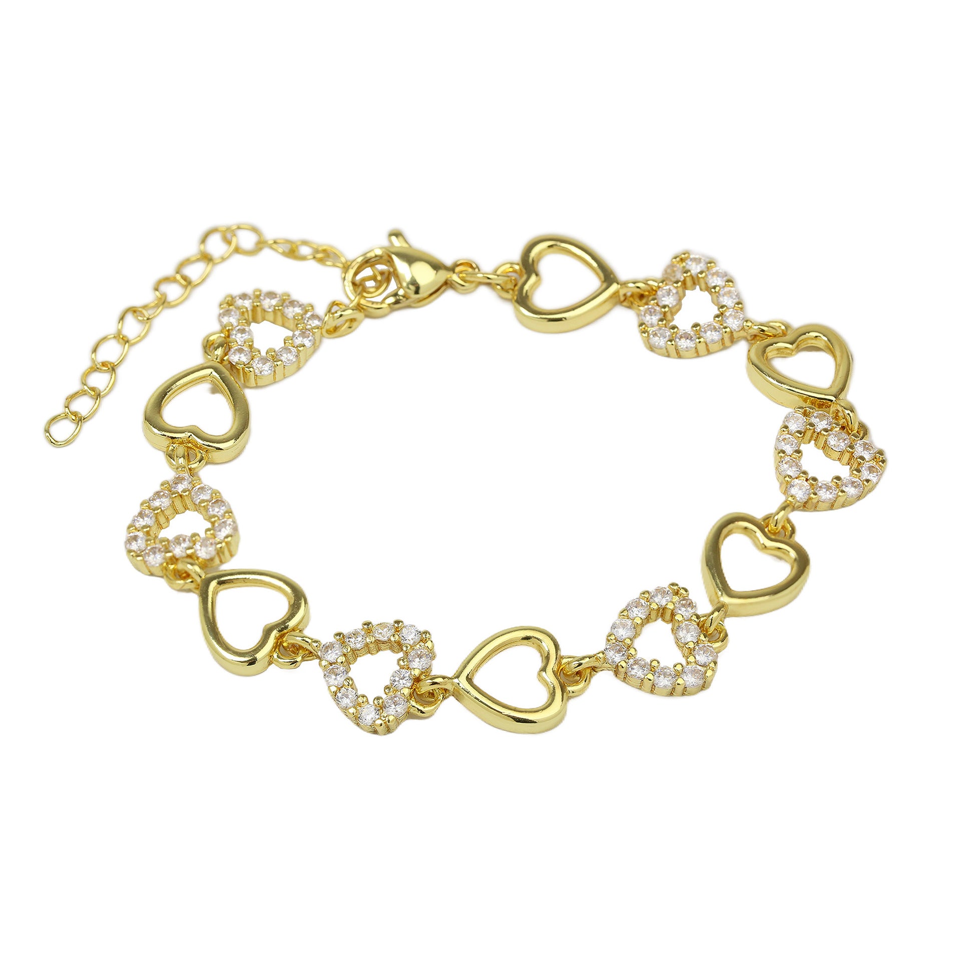 Wholesale Zircon Heart-shaped Love Flower Bracelet