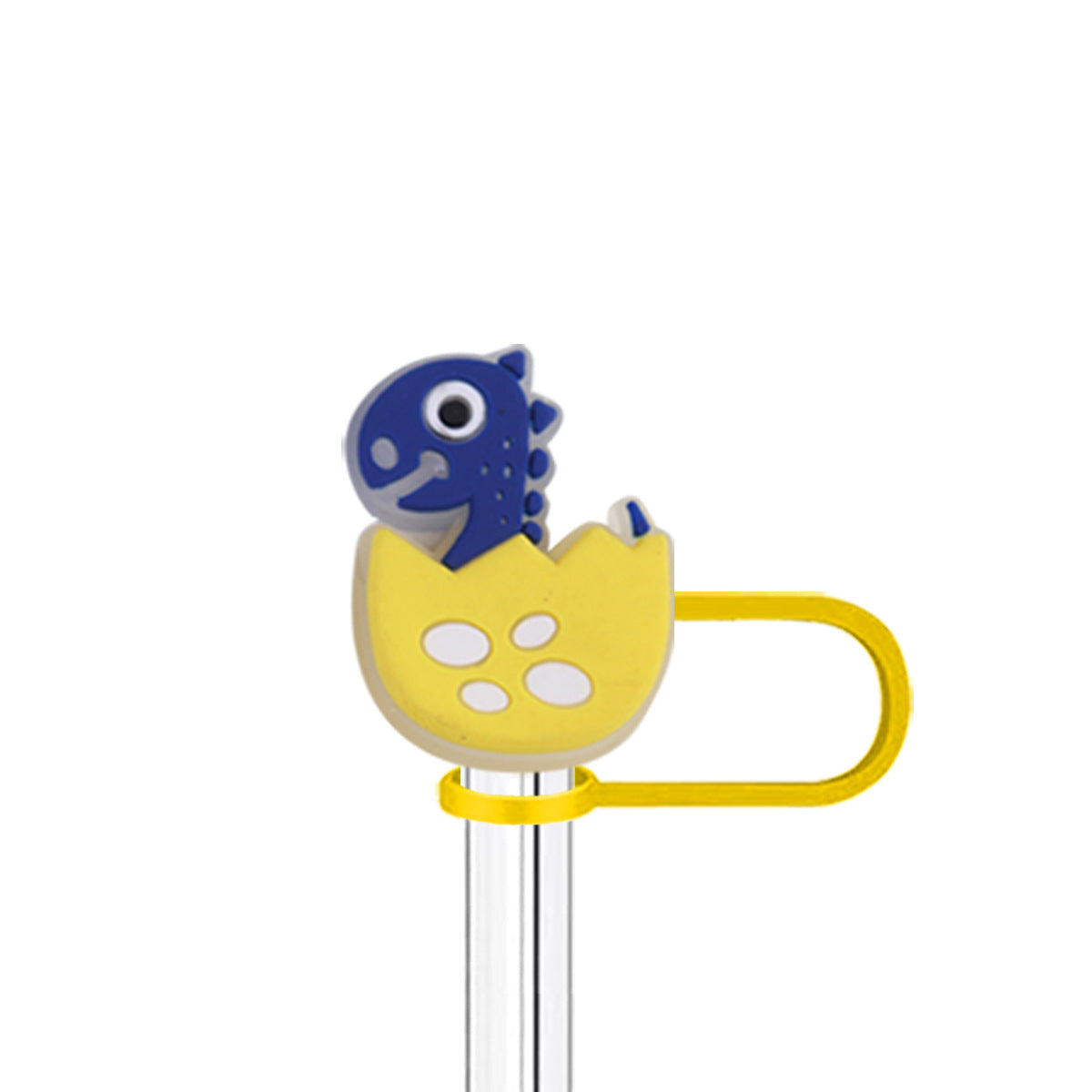 Wholesale  10pcs Cartoon Dinosaur 10mm PVC Soft Straw Tube Cap