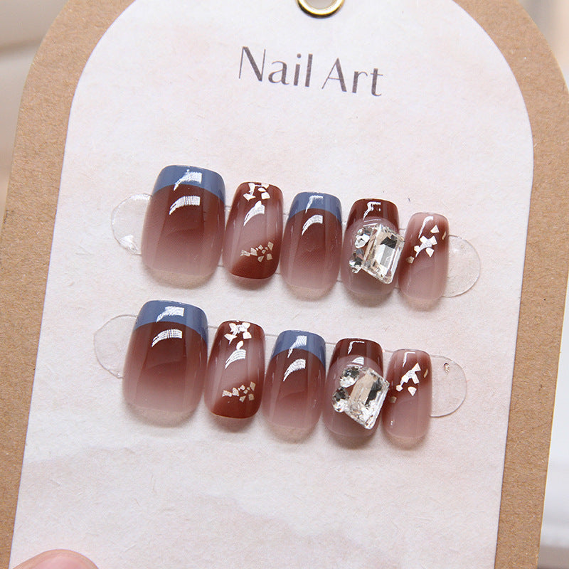 Wholesale 10 Pieces/box Light Luxury Gradient Smudge Nails Kits Nail Stickers