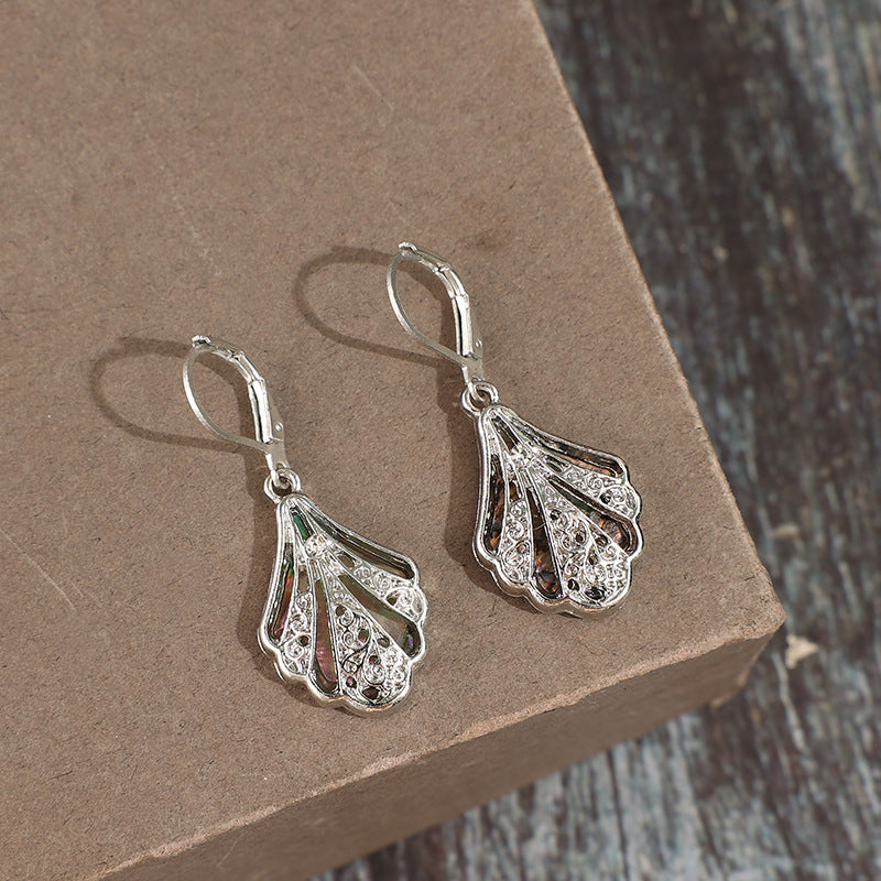 Wholesale Silver Plated Vintage Shell Earrings Bohemian Style Boutique Resale Jewelry Accessory
