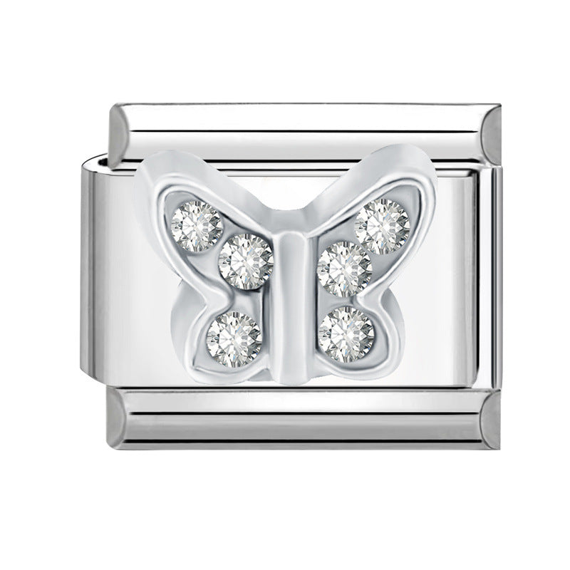 Wholesale Italian Charm Bracelet 9mm DIY Splicing Insect Series Stainless Steel Composable Bracelet